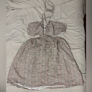 American Eagle Outfitters Pink and Gray Floral Dress Set